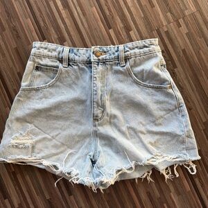 ROLLA'S Light Blue Frayed Jean Shorts